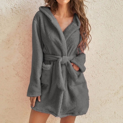 Hooded Fleece Bathrobe