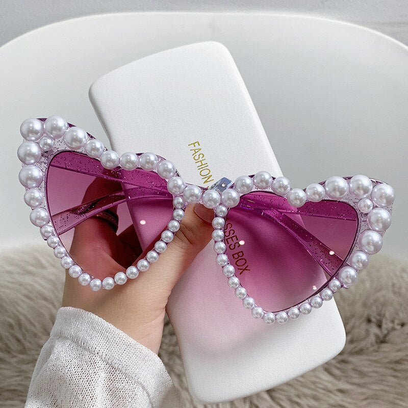 Cat Eye Heart Fashion Sunglasses