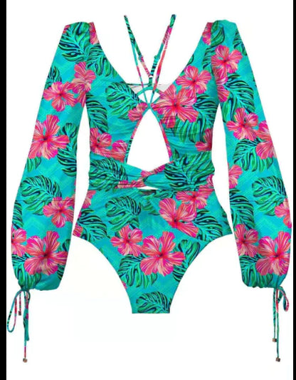 One Piece Swimsuit Long Sleeve